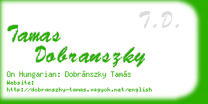 tamas dobranszky business card